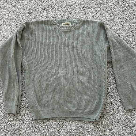Vintage Eddie Bauer 100% Cotton Knit Sweater – Classic Crewneck Pullover – Men M - Picture 1 of 3